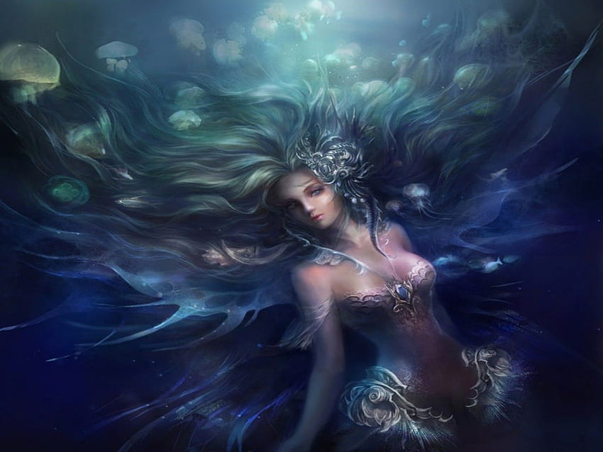 Adorable Fantasy Mermaid, scary mermaids HD wallpaper