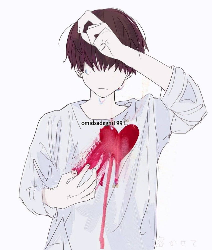 Broken Heart Boy Aesthetic Drawings, broken boy anime HD phone ...