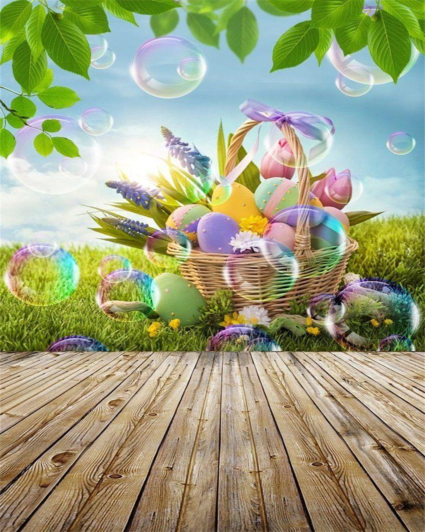 AO 4x5ft Easter Eggs graphy Studio Backgrounds Primavera, baby Sfondo del telefono HD