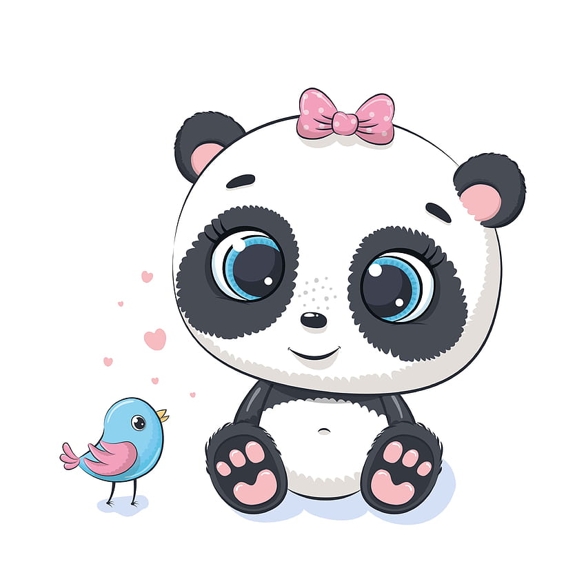 Panda mignon PNG EPS numérique bébé ours panda, fille panda Fond d'écran de téléphone HD