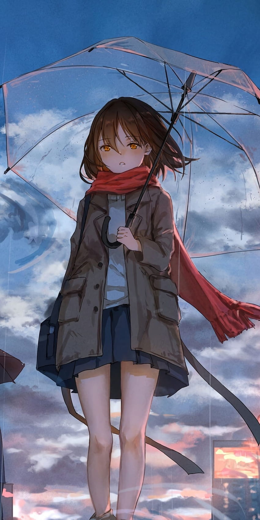 Anime Girl Rain, girl sad anime dp HD phone wallpaper