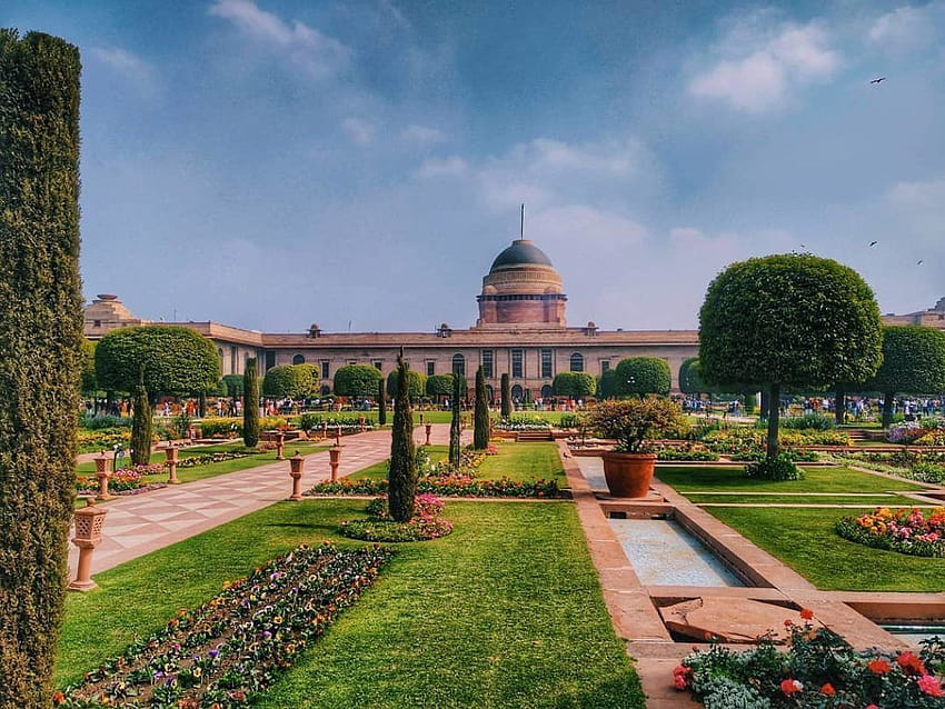 Mughal Gardens, Делхи HD тапет