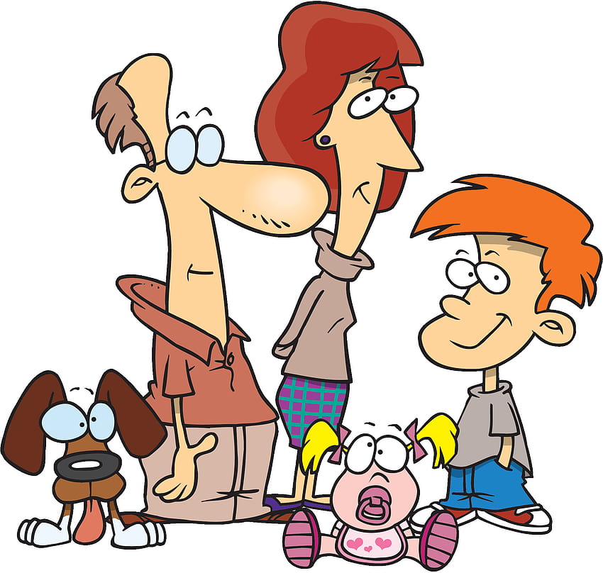Family with pet clipart png, cartoon family HD wallpaper | Pxfuel
