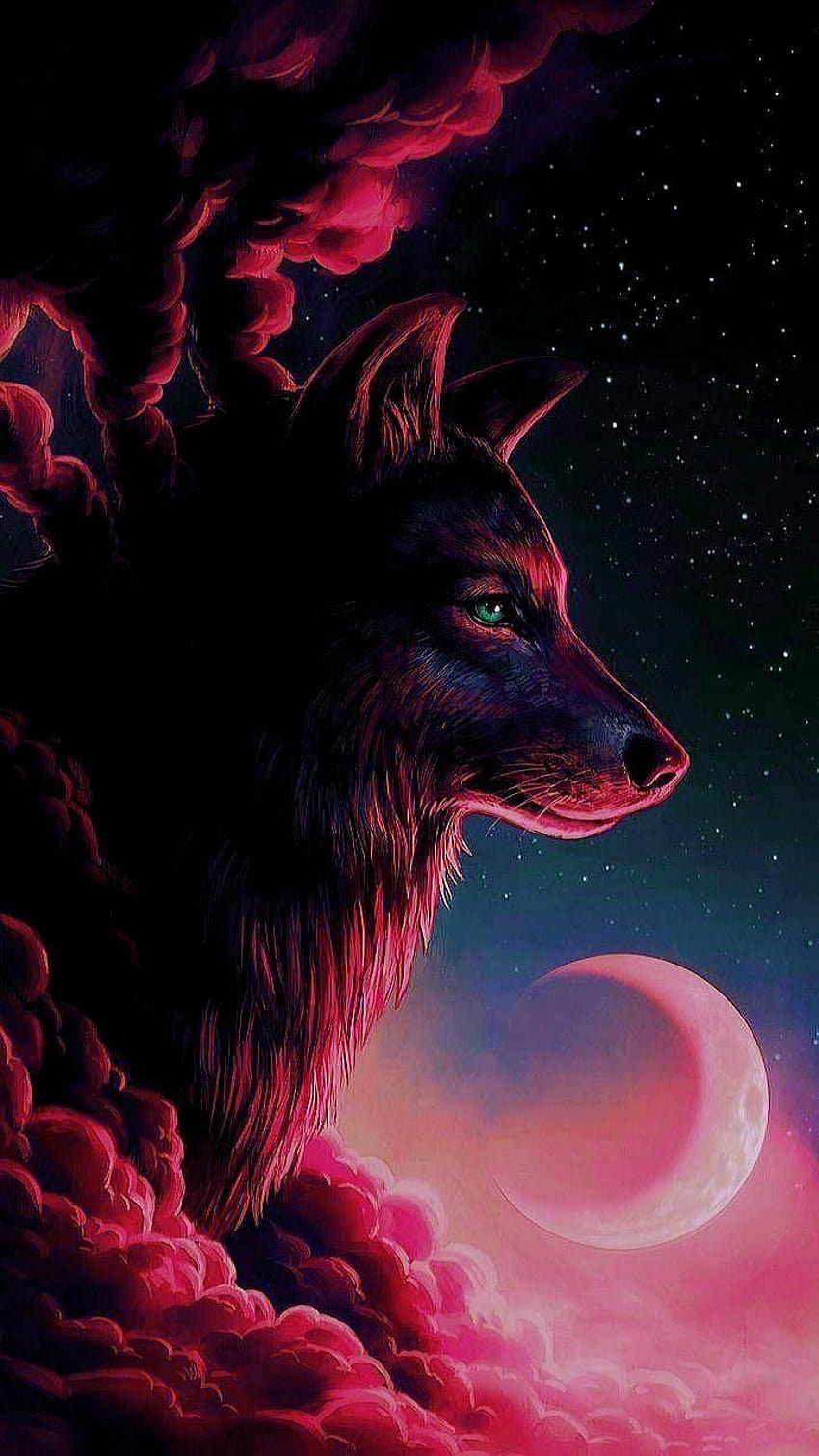 Red Wolf by McFurkan74, wolf mobile screen HD phone wallpaper