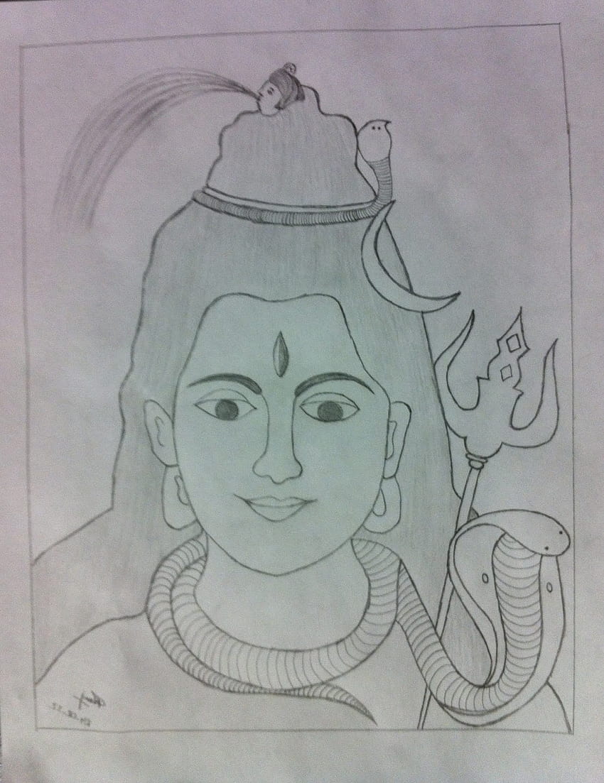 Pencil Sketch Of God Shiv Ji - Desi Painters-saigonsouth.com.vn