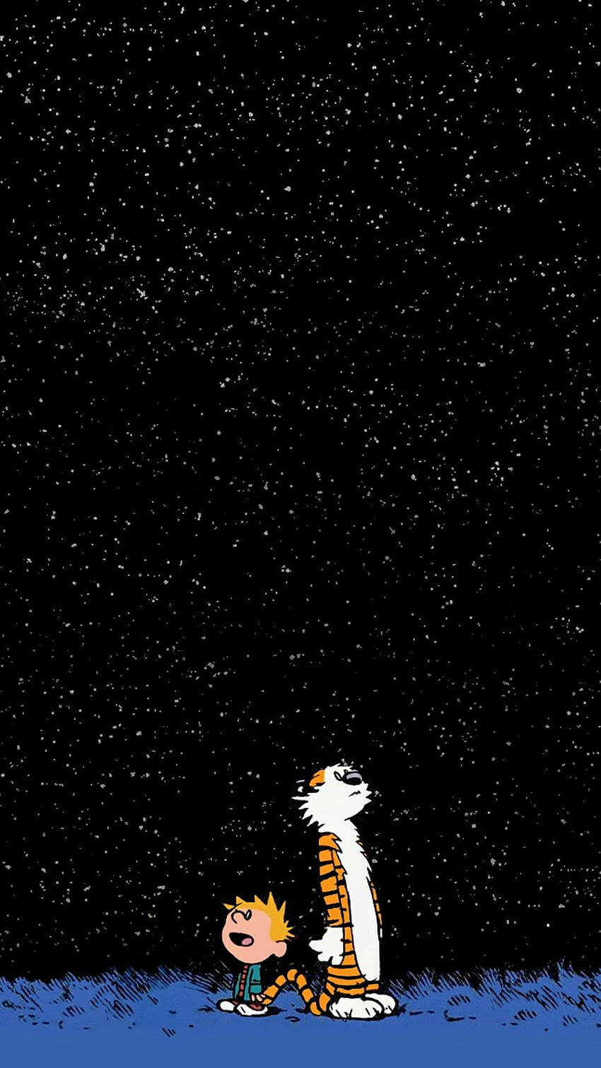 Request] Can anyone turn this Calvin and hobbes into an, amoled stars HD phone wallpaper