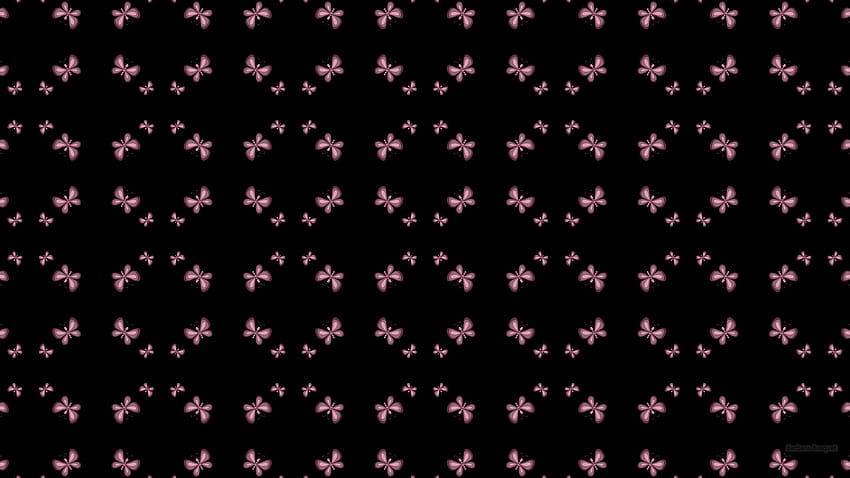 Black with pink butterflies, black and pink pattern HD wallpaper