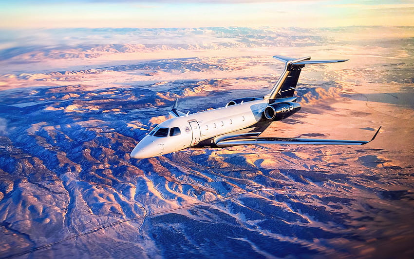 Embraer Legacy 450, private jet, passenger HD wallpaper