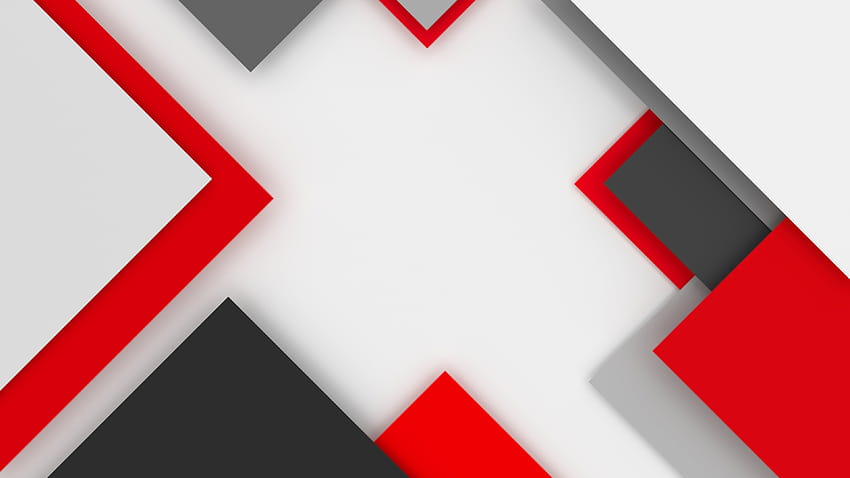 Red Black White Geometric Shapes Geometric, white red HD wallpaper