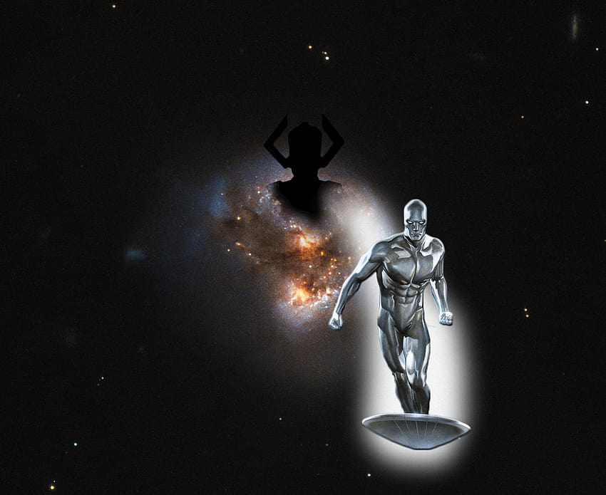 Merged some Silver Surfer and Galactus art with a NASA of a HD wallpaper