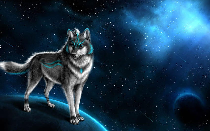 Anime wolf, silver wolf HD wallpaper