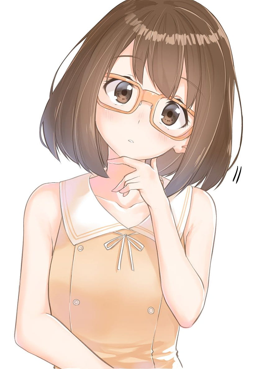 Dziewczyny z anime w okularach, słodkie okulary z anime Tapeta na telefon HD
