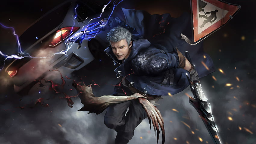 Gray Hair Dante 4K 5K HD Devil May Cry 5 Wallpapers, HD Wallpapers