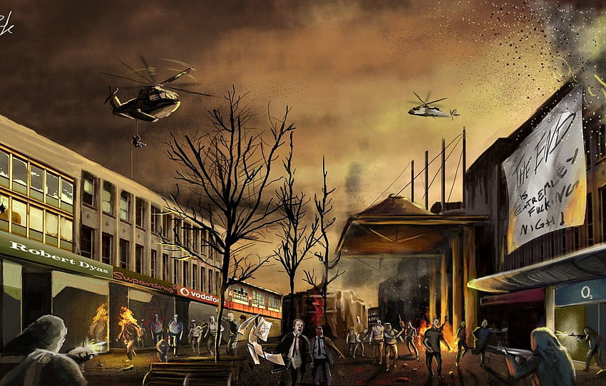 Zombie Apocalypse City, gioco di tiro alla città di zombi Sfondo HD