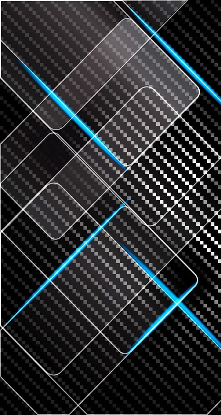 IPhone » Фонове с тъмна метална въглеродна текстура, син карбон HD тапет за телефон