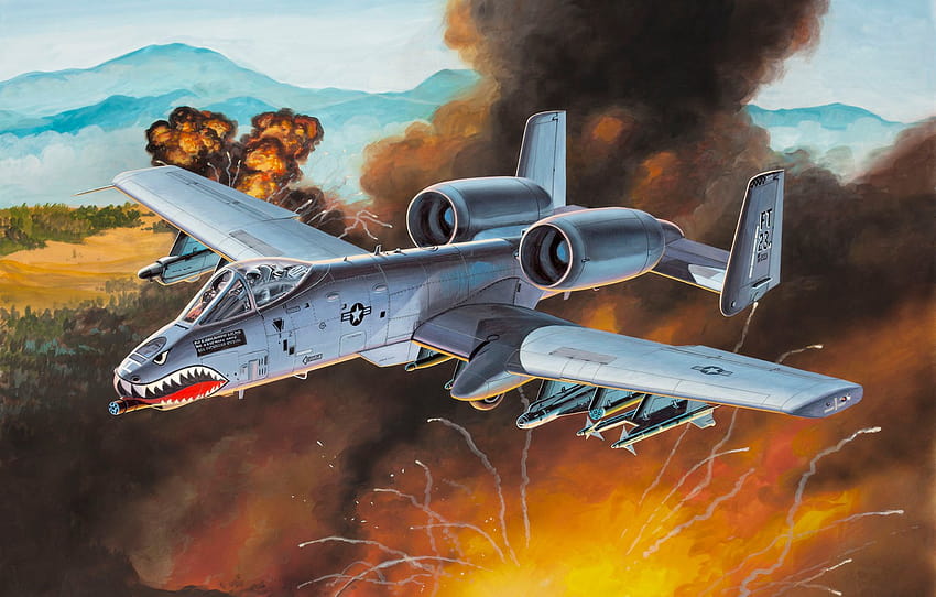 war, art, painting, aviation, Fairchild Republic A, fairchild republic a 10a thunderbolt ii HD wallpaper