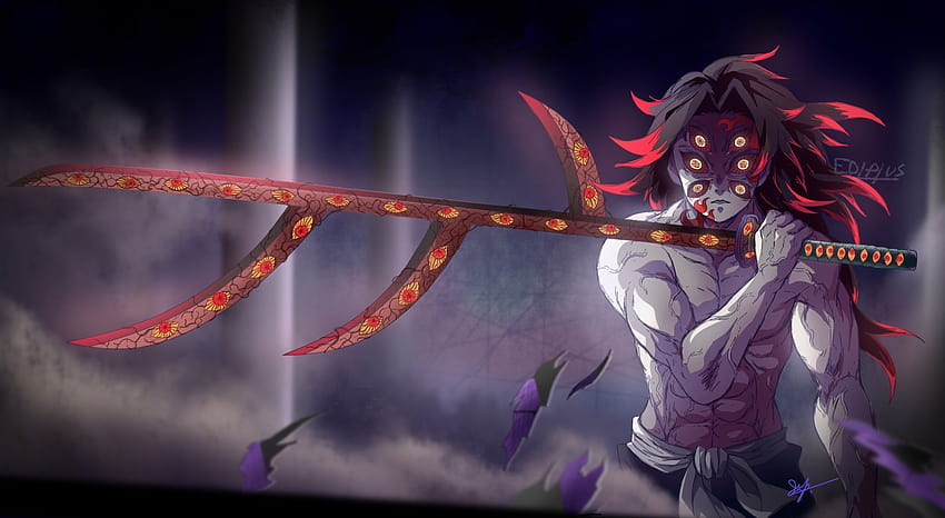 Anime Demon Slayer: Kimetsu no Yaiba Kokushibou, Dämonentöter-Reaktion HD-Hintergrundbild