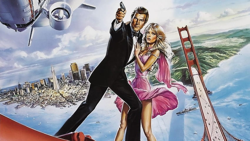 Movies James Bond Golden Gate Bridge Roger Moore HD wallpaper