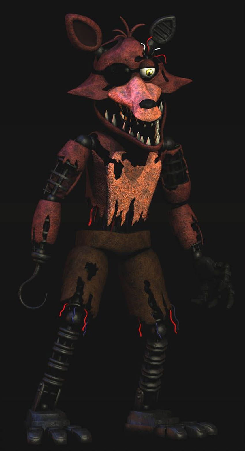 Withered Foxy V2 전신 렌더링 [FNaF Blender] by TRAWERT HD 전화 배경 화면