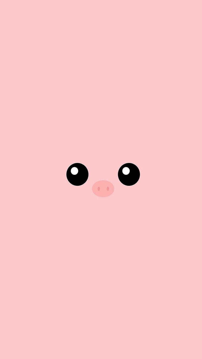 Minimal Pink Piggy Cute Eyes iPhone 8 HD phone wallpaper | Pxfuel