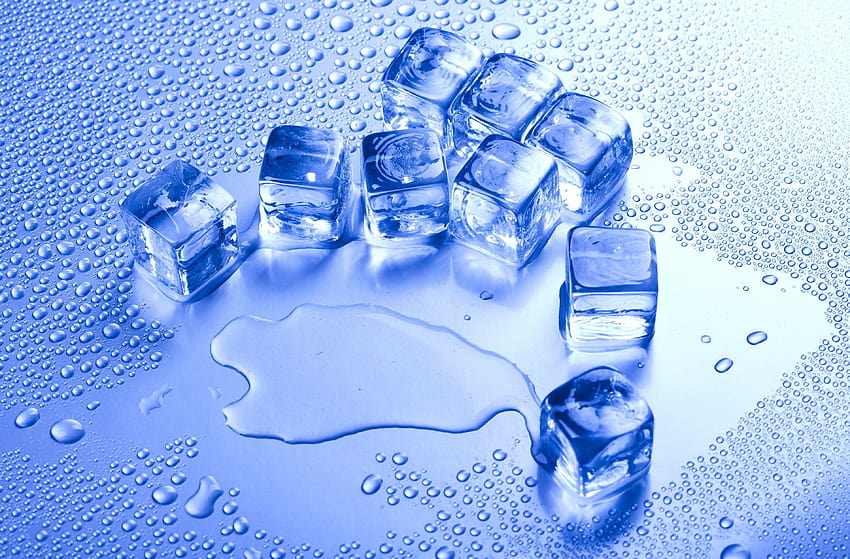 : капки вода, синьо, куб, просто, кубчета лед, бутилка, ръка, минерална вода, продукт, питейна вода, бутилирана вода 3800x2500 HD тапет