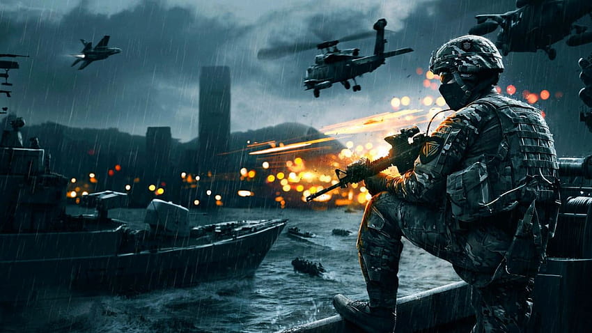 BATTLEFIELD NAVAL STRIKE шутър fps екшън военен тактически стелт плакат хеликоптер, fps игри HD тапет