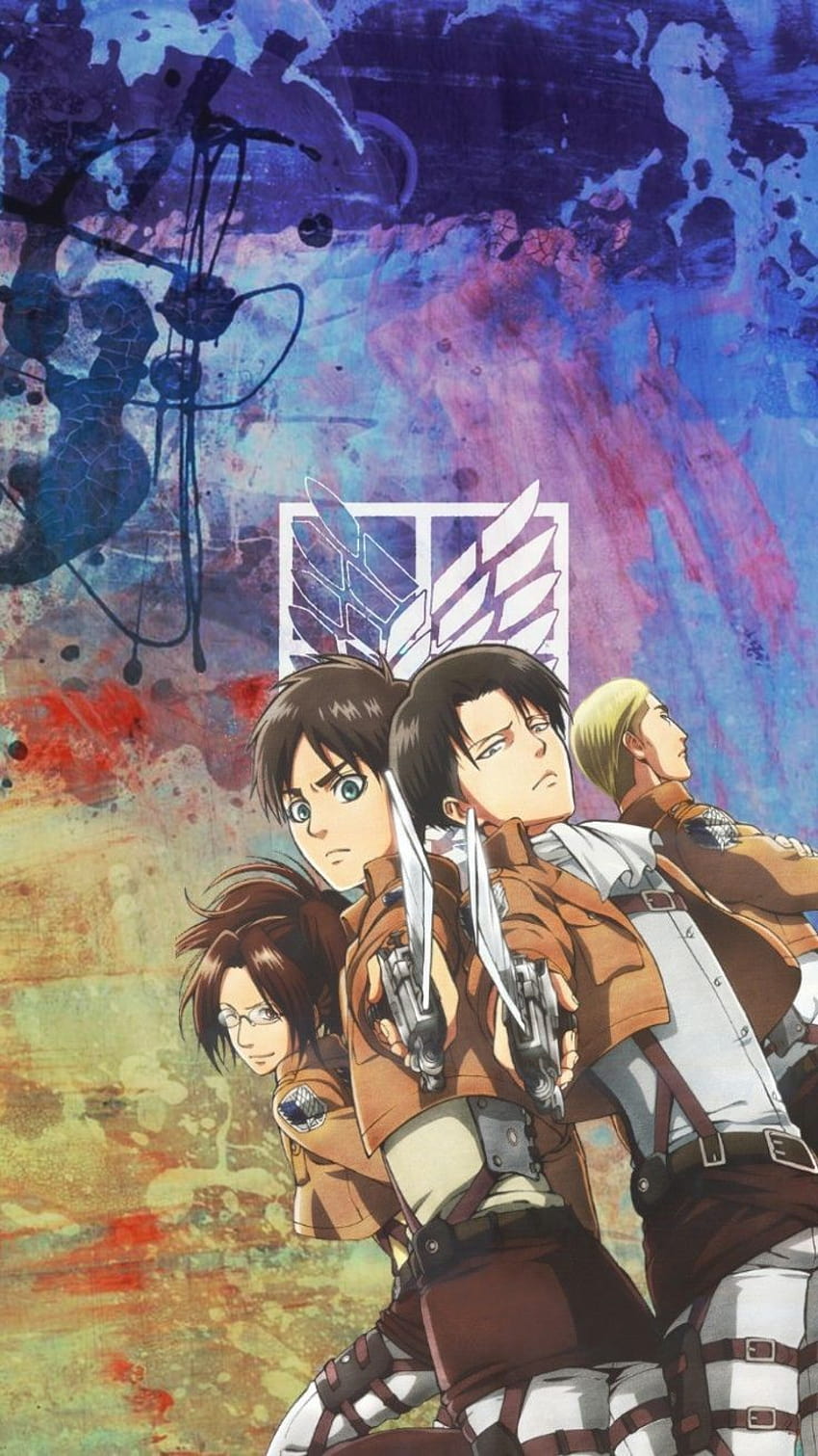 Shingeki no kyojin, Levi, Eren, Erwin y Hangi, attack on titan season 4 iphone HD phone wallpaper