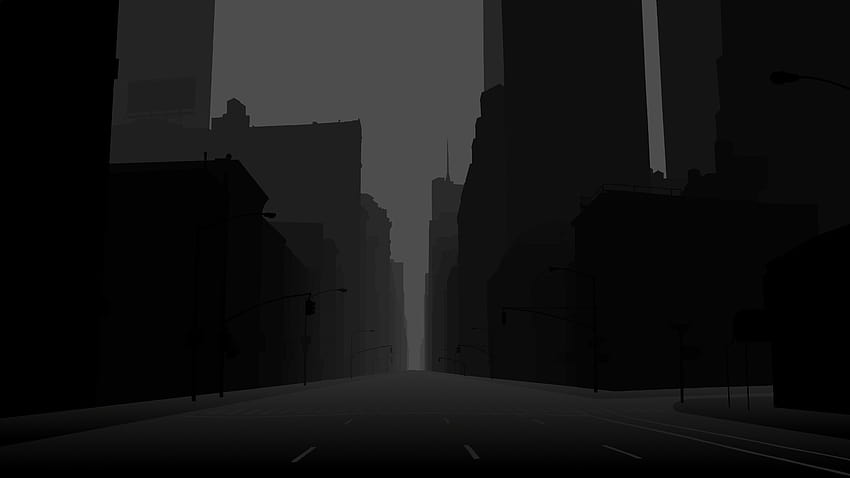 Dark City Street At Night. Top Buildings City Dark Highway Lights, dark street HD wallpaper