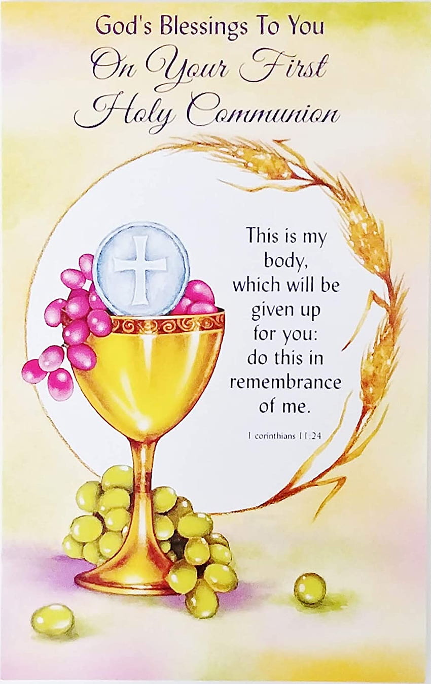 Amazon : God's Blessings To You On Your First Holy Communion Greeting Card HD電話の壁紙