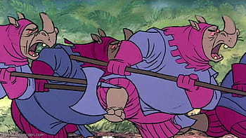 Original Panoramic Production Cel from Robin Hood, rhino guards disneys ...