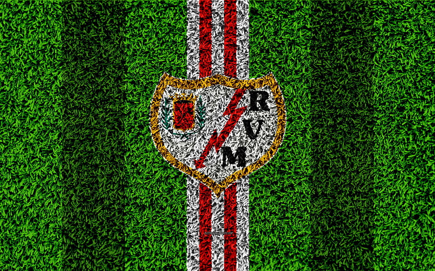 FC Rayo Vallecano, logo, football lawn HD wallpaper