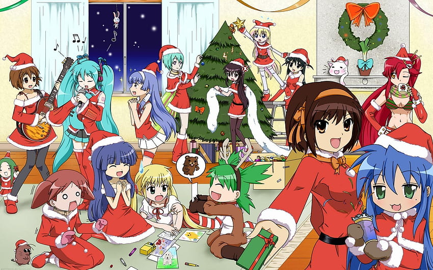 Cute Anime Girl Christmas, anime natal papel de parede HD
