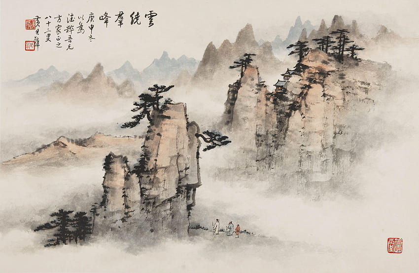 Traditionelle chinesische Malerei HD-Hintergrundbild