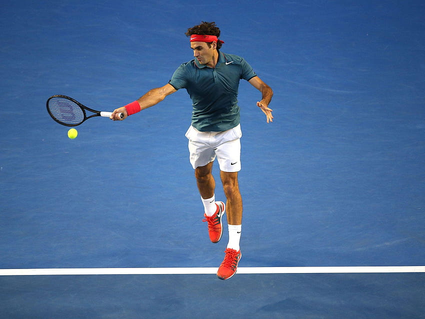 Australian Open 2014: Andy Murray nie jest w stanie zatrzymać Rogera Federera, który Roger Federer Australian Open Tapeta HD