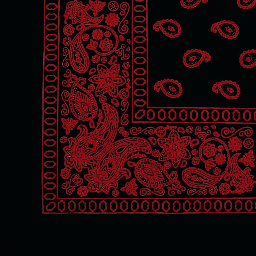 Bandana Paisley rouge pour s complètes en noir et Fond d'écran de téléphone HD