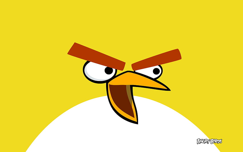 Pájaro amarillo en Angry Birds fondo de pantalla