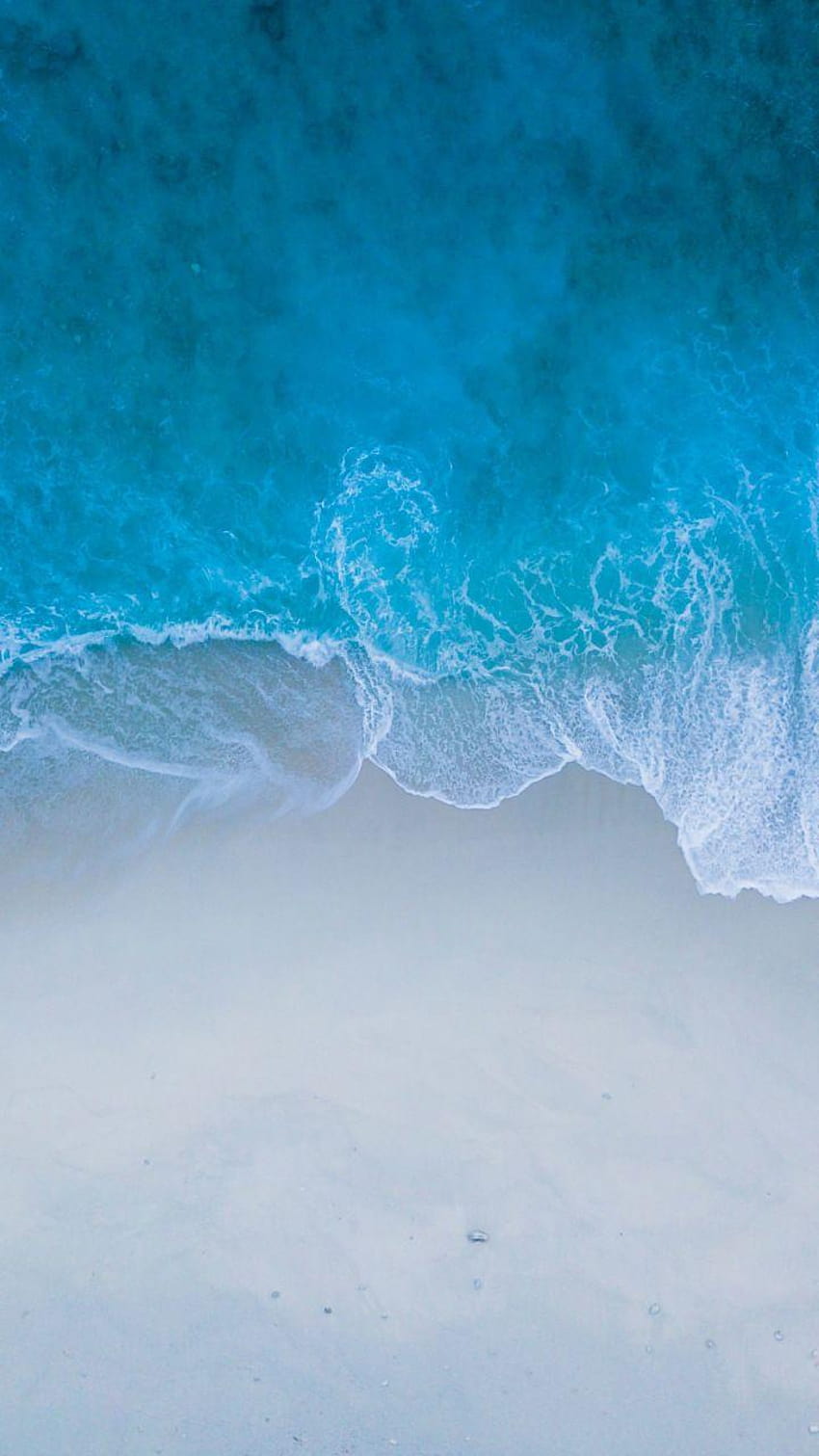 Beach, sea shore, blue water, sea waves, aerial view, ocean waves aerial view HD phone wallpaper