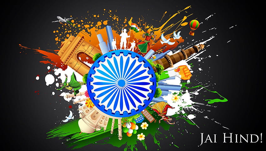 インド独立記念日 8 月 15 日 インド人であることを誇りに思うジャイ・ハインド 高画質の壁紙