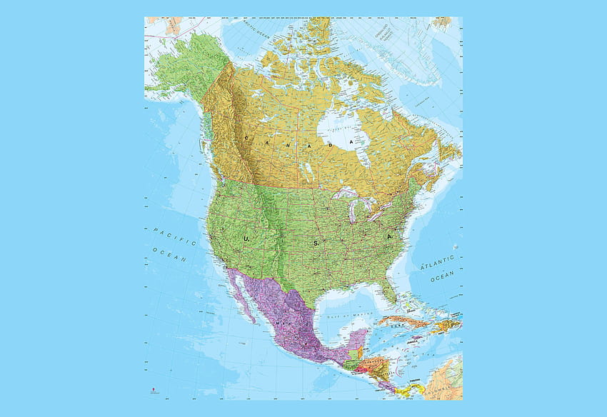 Carte politique de l'Amérique du Nord, carte de l'Amérique Fond d'écran HD