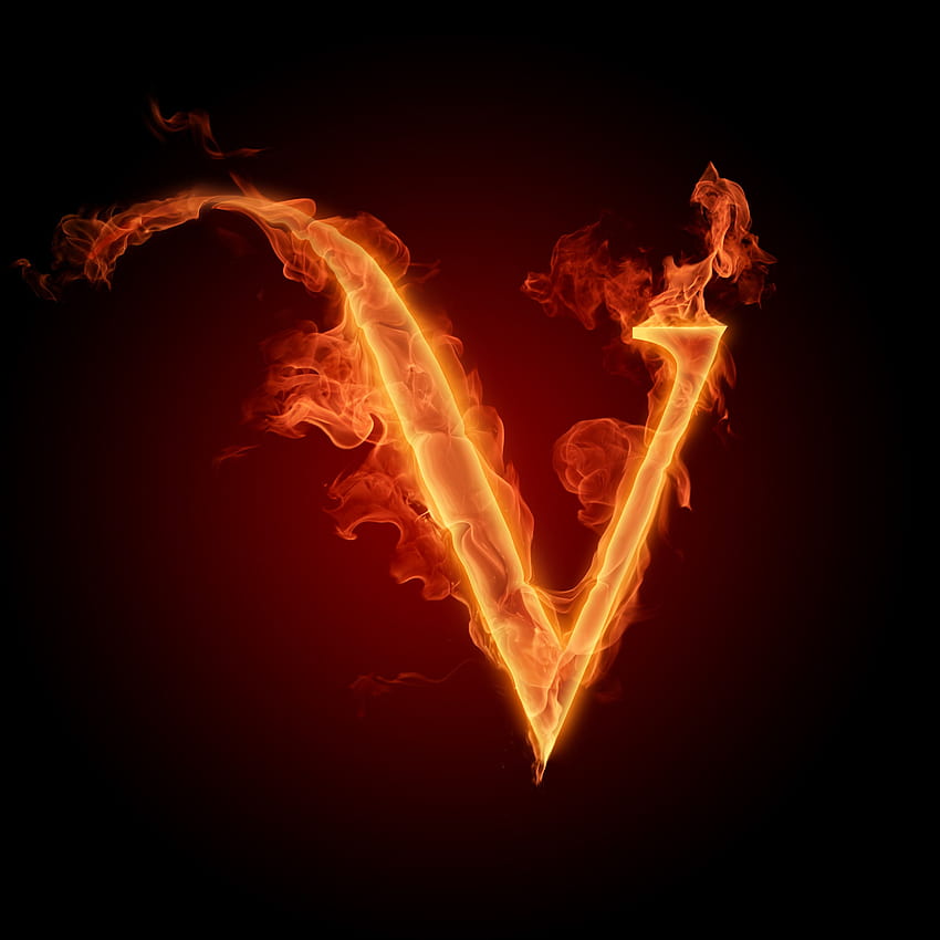 720x1280 flame, latinica, letter, letter, alphabet, fire, v 6335, fire letters HD phone wallpaper