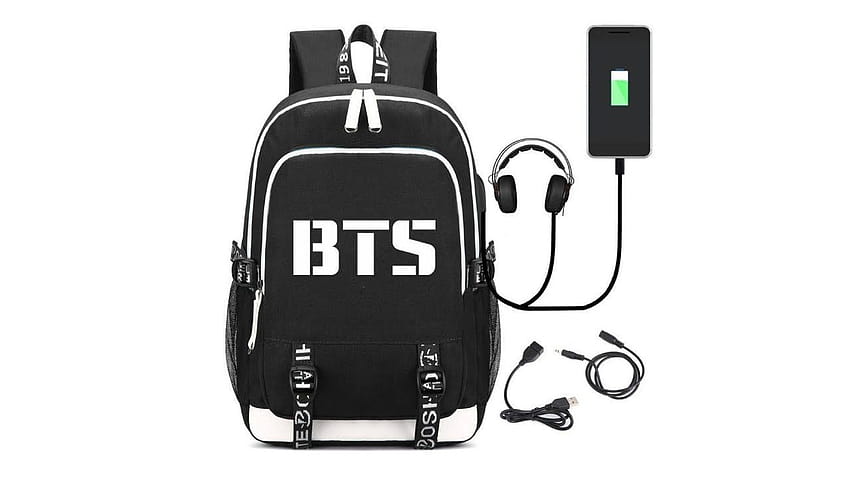 Kpop BTS Backpacks Middle Student School Bag Laptop Backpack with HD wallpaper