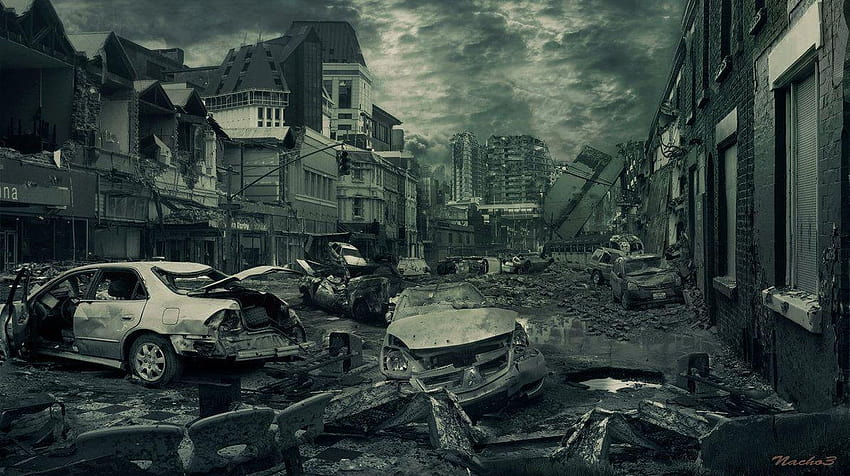 Destroyed City by Nacho3, destroyed city background HD wallpaper