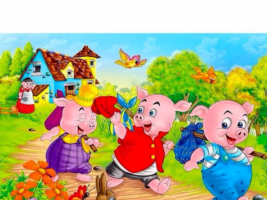 Drei kleine Schweinchen von Anne Bergstrum HD-Hintergrundbild