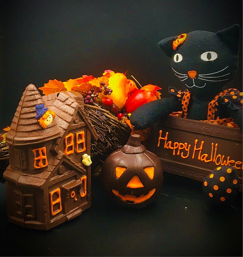 Halloweenowe cukierki wciąż trafiają na półki sklepowe wcześnie, pomimo pandemii, halloweenowe ciastko Tapeta na telefon HD
