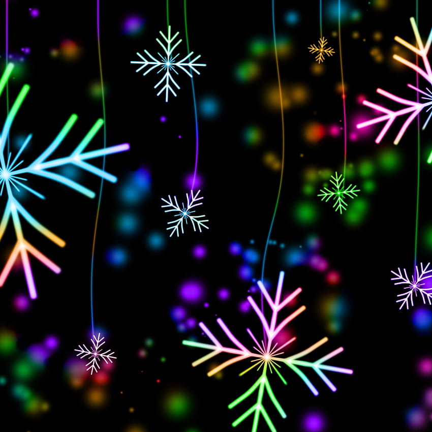 Snowflakes , Winter, AMOLED, Colorful, Black background, Celebrations/Christmas, winter amoled HD phone wallpaper