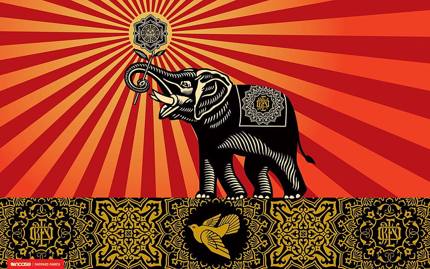 Obey Elephant on Dog, elephant logo HD wallpaper