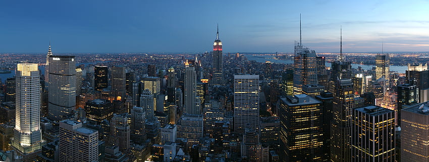 Panoramica di New York City e salva come Wide [6622x2500] per il tuo, cellulare e tablet Sfondo HD