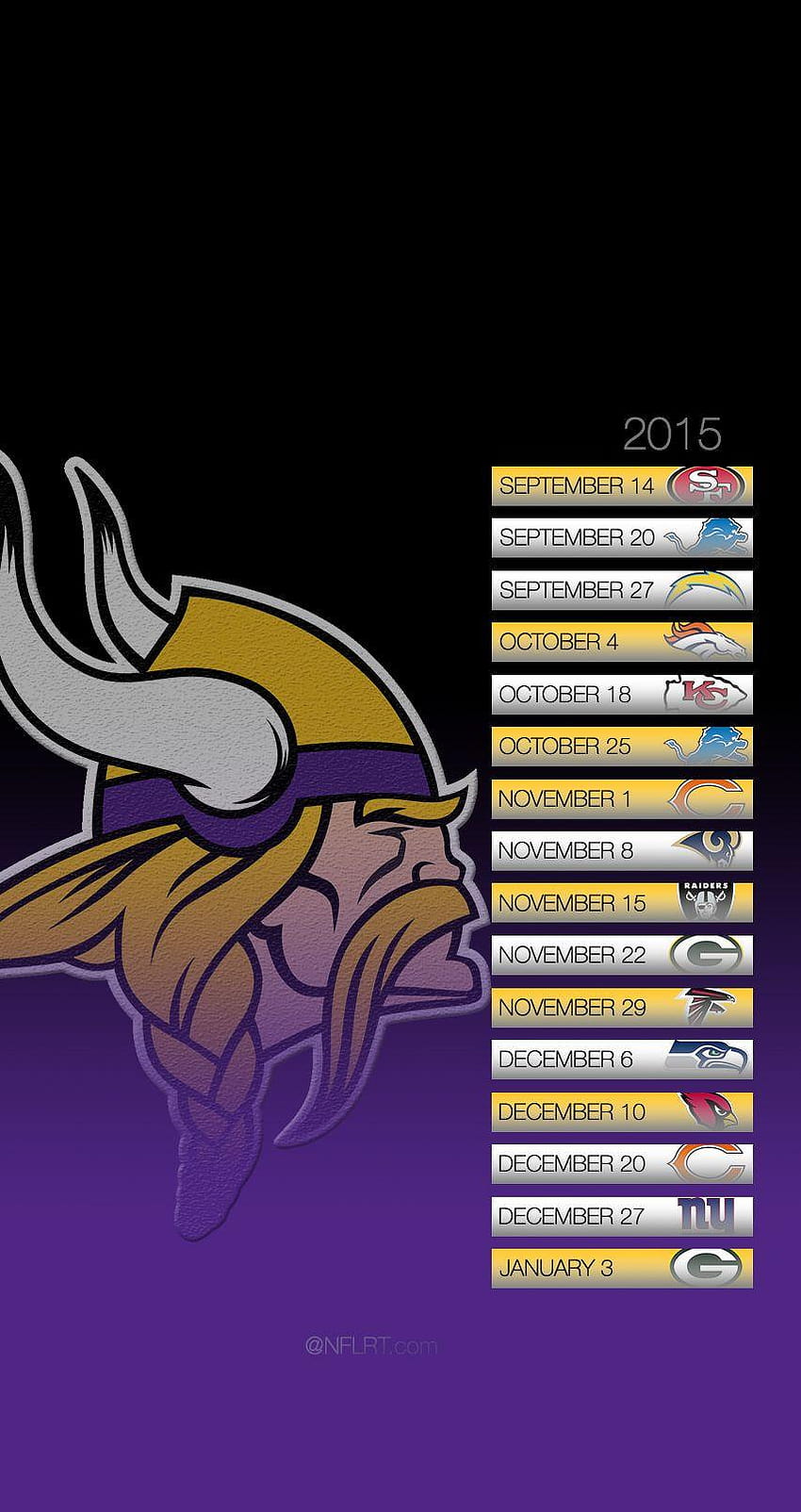 Schedule wallpaper for the Minnesota Vikings Regular Season, 2018 Central  European Time. Made by Tobler Gergő #tgersdiy