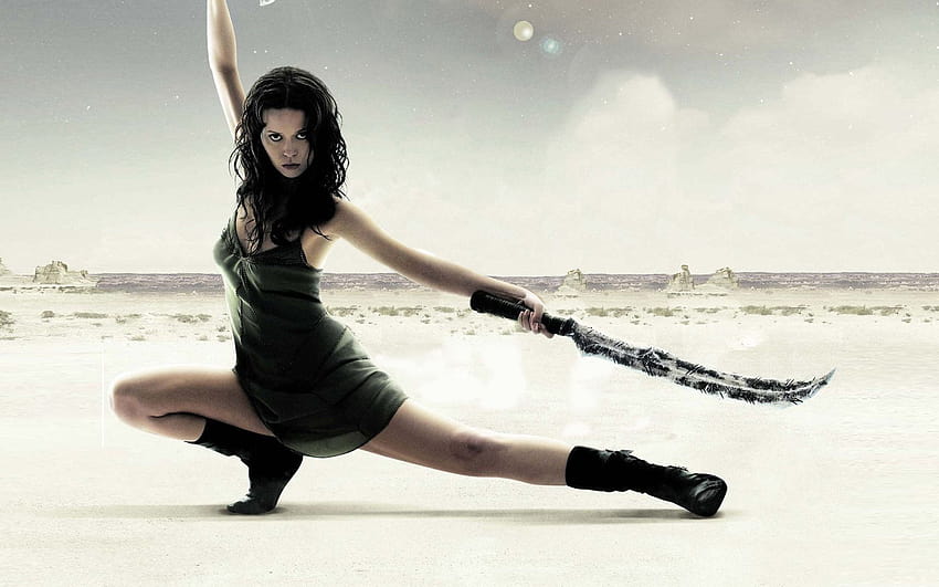 Summer Glau Aktris Wanita Brunette Kaki Melihat Penonton Sword Boots Firefly Serenity Tv Series Mov Wallpaper HD