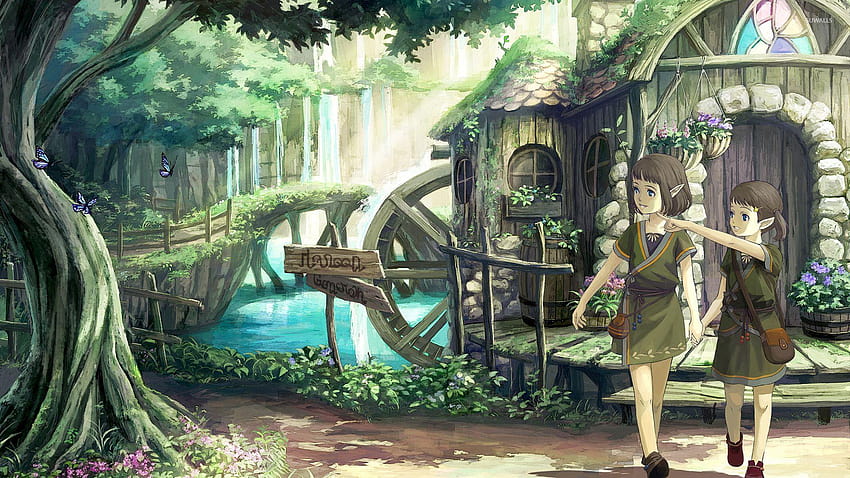 Floresta de anime, anime de selva papel de parede HD